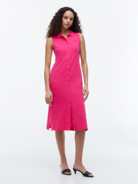 Tommy Hilfiger Sleeveless Pique Midi Polo Dress