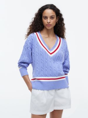 Cable Knit Cricket Sweater, Thunder Lilac