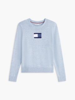 Intarsia Flag Logo Crewneck Sweater — Ecru 5