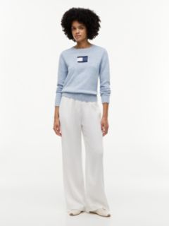 Intarsia Flag Logo Crewneck Sweater — Ecru 2