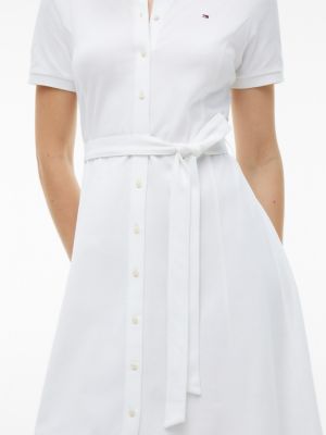 tommy hilfiger midi polo dress Gold-Tone Button Midi Polo Dress | Blue