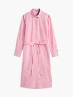 Allover Floral Striped Midi Shirtdress — Pink Alert 5