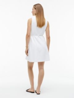 Sleeveless Cotton-Linen Blend Mini Dress — Optic White 4