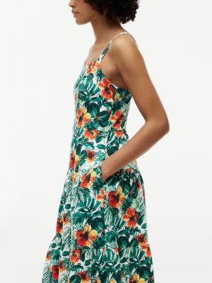 Tommy Hilfiger Tropical Print Tiered Linen-Blend Dress — фото 2