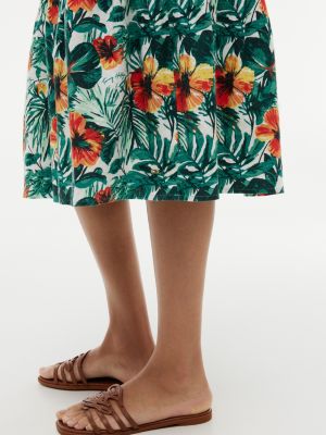 Tommy Hilfiger Tropical Print Tiered Linen-Blend Dress — фото 3
