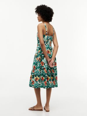 ladies tropical print dresses Avec Les Filles Women's Satin Asymmetric Drape Mini Dress - Birds of Paradise Style # Royal Blue Ladies Beach Lounge
