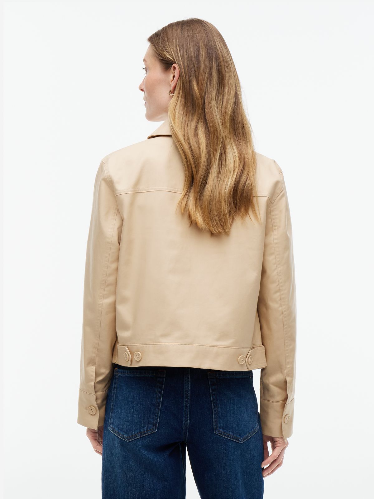 Lightweight Twill Chino Zip Jacket — Clayed Pebble