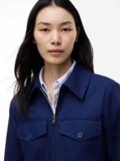Lightweight Twill Chino Zip Jacket — Preppy Navy 3