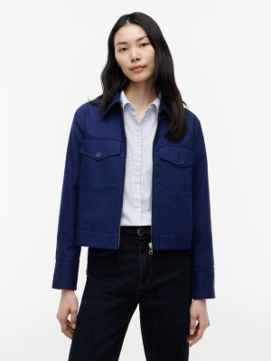 Lightweight Twill Chino Zip Jacket, Preppy Navy