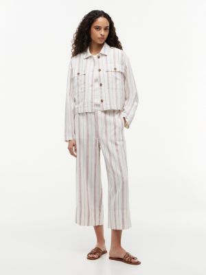 Женские куртки Tommy Hilfiger Linen-Blend Cropped Shirt Jacket — фото 2