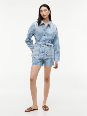 Женские куртки Tommy Hilfiger Railroad Stripe Belted Denim Jacket — фото 2