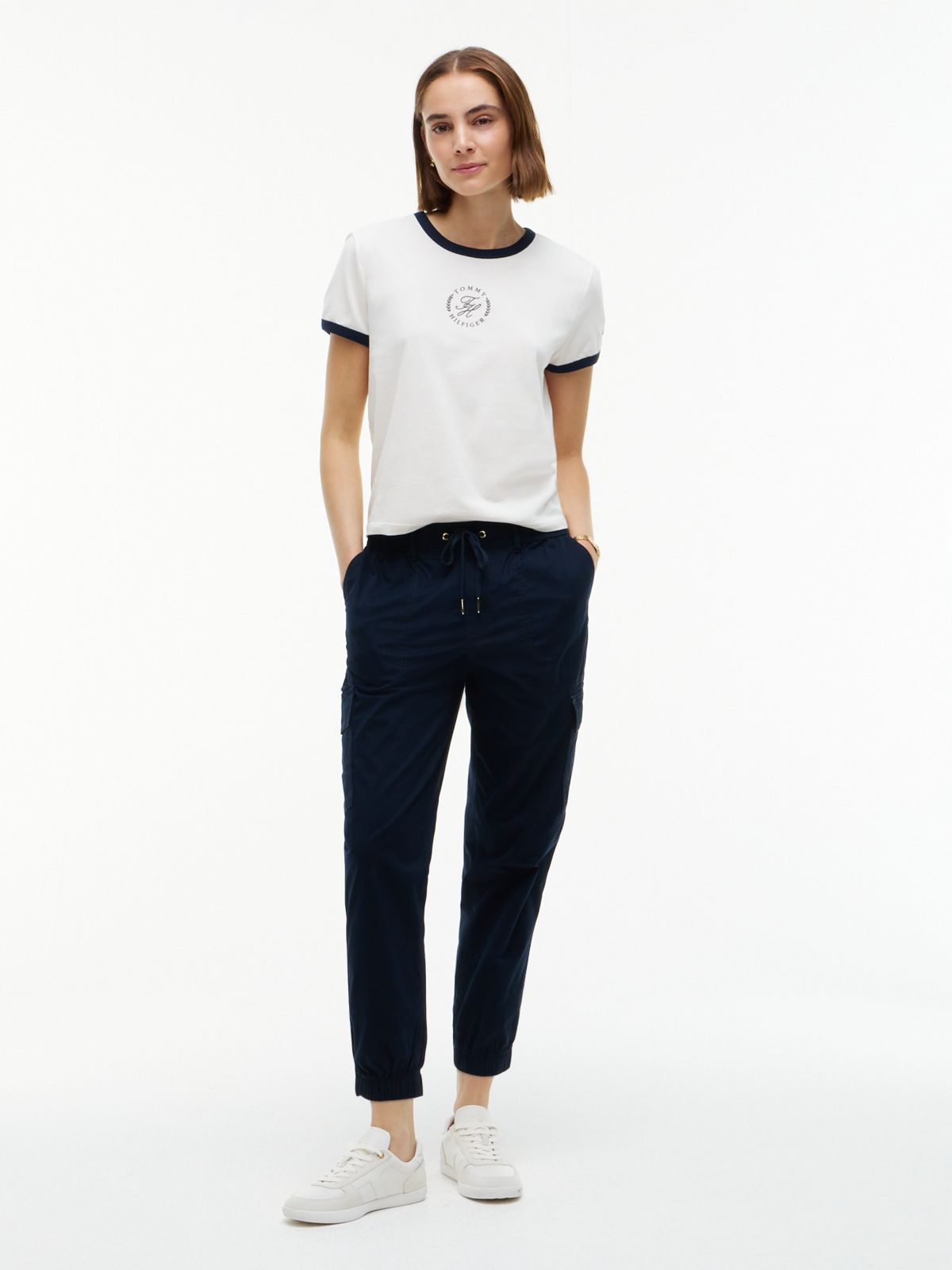 Stretch-Cotton Cargo Jogger — Navy