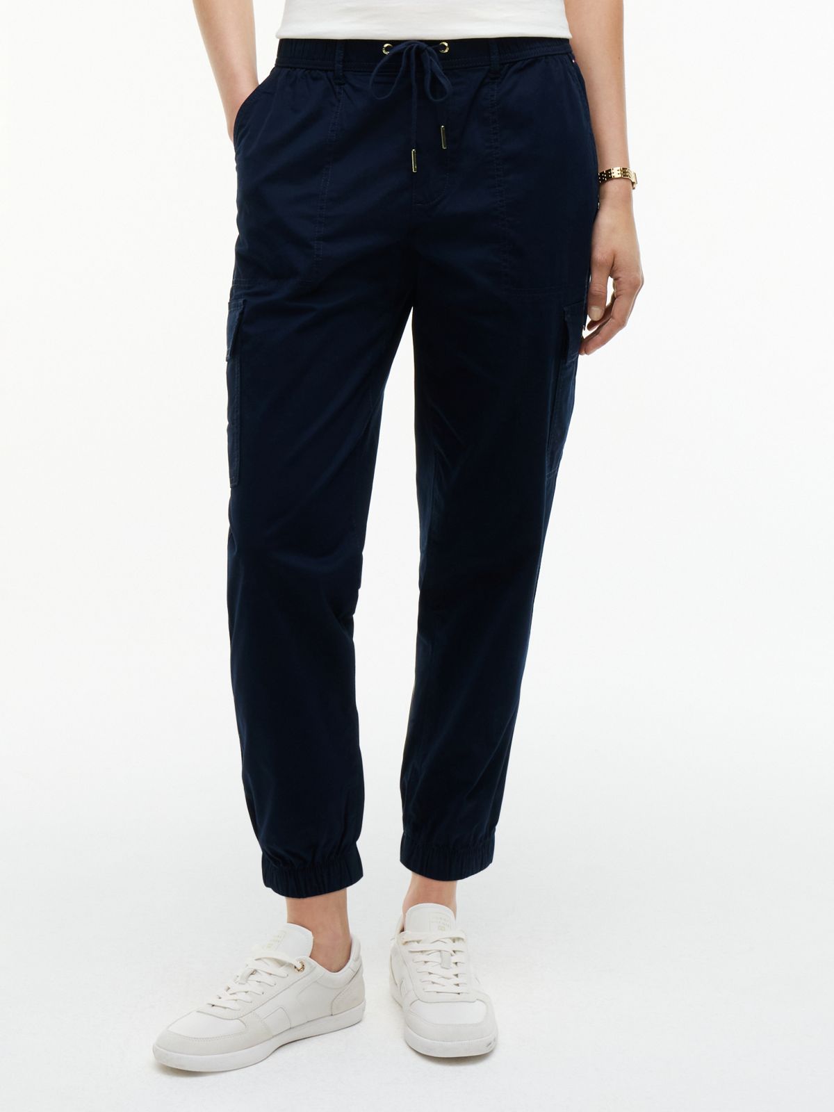 Stretch-Cotton Cargo Jogger — Navy