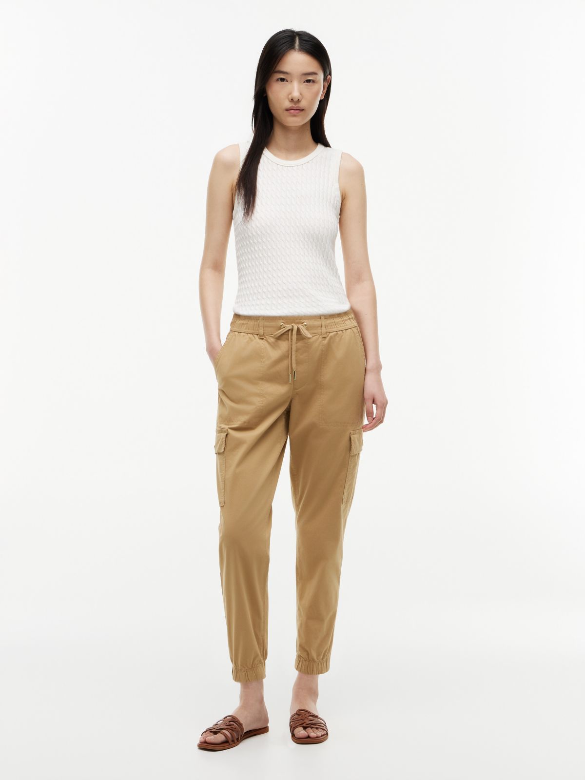 Stretch-Cotton Cargo Jogger — Classic Khaki