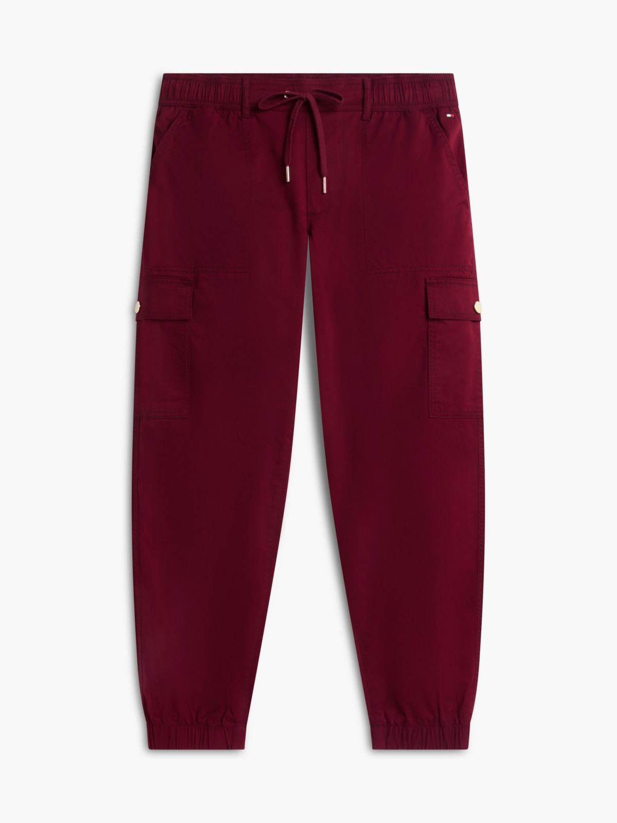 Stretch-Cotton Cargo Jogger — Burgundy