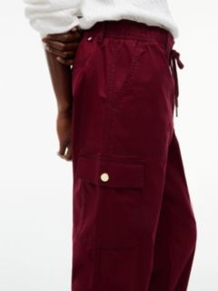 Stretch-Cotton Cargo Jogger — Burgundy 3