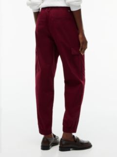Stretch-Cotton Cargo Jogger — Burgundy 4