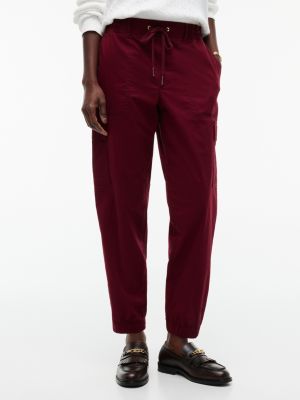 Stretch-Cotton Cargo Jogger, Burgundy