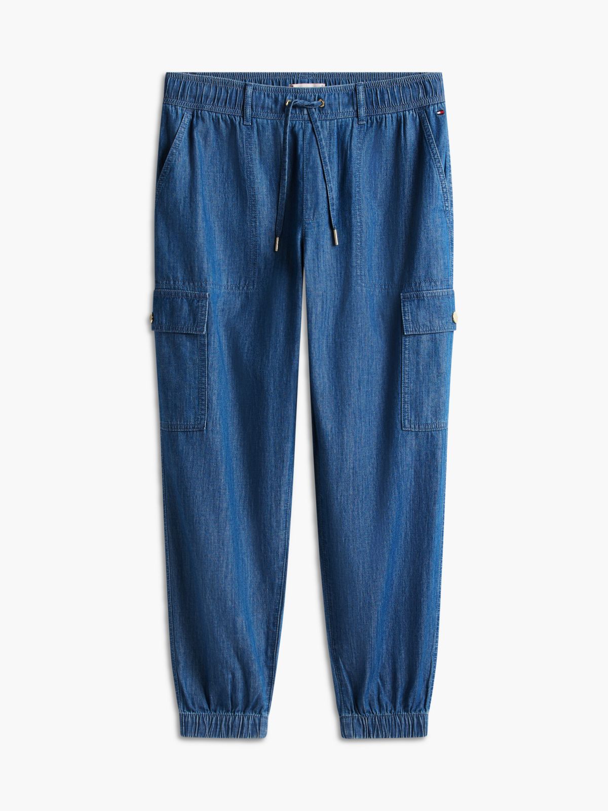 Stretch-Cotton Cargo Jogger — Dark Chambray