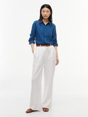 Женские рубашки Tommy Hilfiger Indigo-Dyed Cotton Gauze Pocket Shirt — фото 2