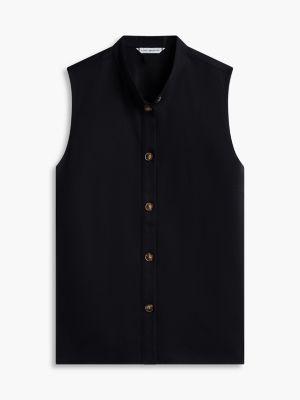 Женские рубашки Tommy Hilfiger Sleeveless Slub Twill Shirt — фото 5