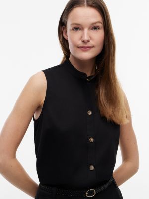 Женские рубашки Tommy Hilfiger Sleeveless Slub Twill Shirt — фото 3
