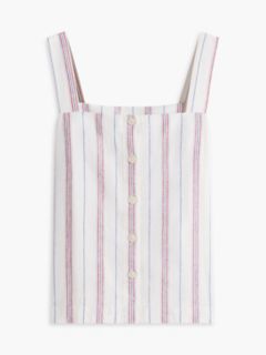 Striped Linen-Blend Tank Top — Ecru 5
