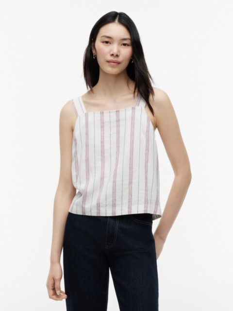 Женские топы Tommy Hilfiger Striped Linen-Blend Tank Top