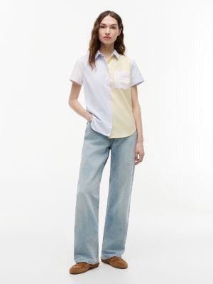 Женские рубашки Tommy Hilfiger Mixed-Stripe Stretch Oxford Shirt — фото 2