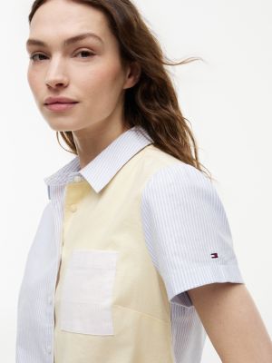 Женские рубашки Tommy Hilfiger Mixed-Stripe Stretch Oxford Shirt — фото 3