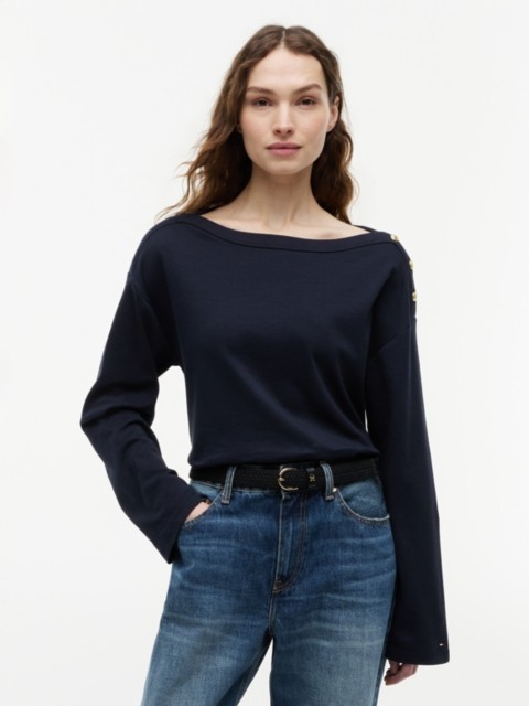 Женские футболки Tommy Hilfiger Cotton Interlock Boatneck T-Shirt