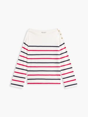 Женские футболки Tommy Hilfiger Breton Stripe Cotton Interlock T-Shirt — фото 5