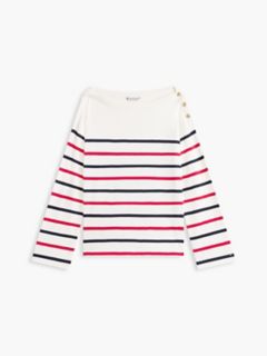 Breton Stripe Cotton Interlock T-Shirt — Ivory Silk Multi 5