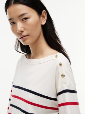 Женские футболки Tommy Hilfiger Breton Stripe Cotton Interlock T-Shirt — фото 3