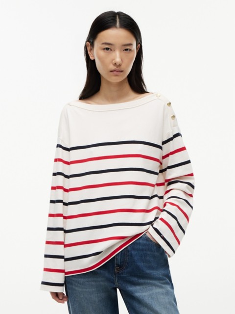 Женские футболки Tommy Hilfiger Breton Stripe Cotton Interlock T-Shirt