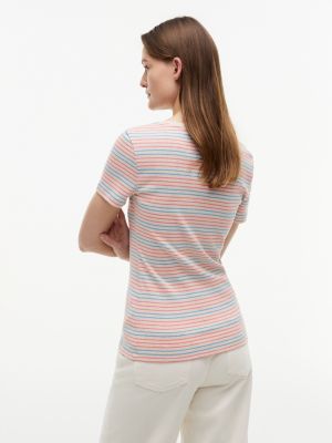 Женские футболки Tommy Hilfiger V-Neck Striped Favorite T-Shirt — фото 4