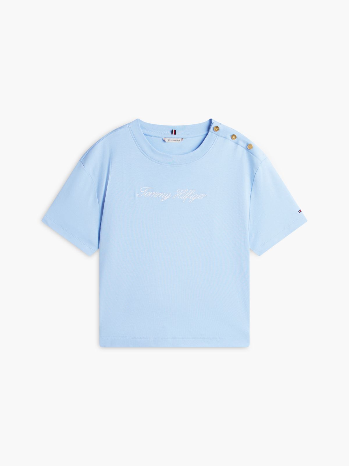 Script Logo Cotton Interlock T-Shirt — Vessel Blue