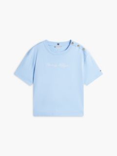 Script Logo Cotton Interlock T-Shirt — Vessel Blue 5