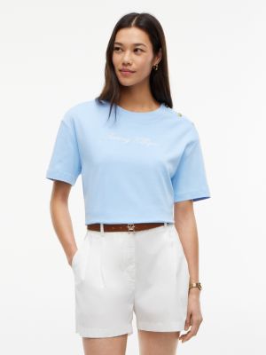 Script Logo Cotton Interlock T-Shirt, Vessel Blue