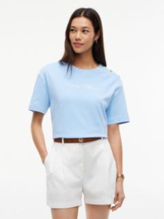Script Logo Cotton Interlock T-Shirt — Vessel Blue 1