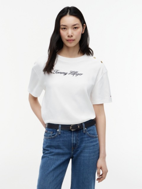Женские футболки Tommy Hilfiger Script Logo Cotton Interlock T-Shirt