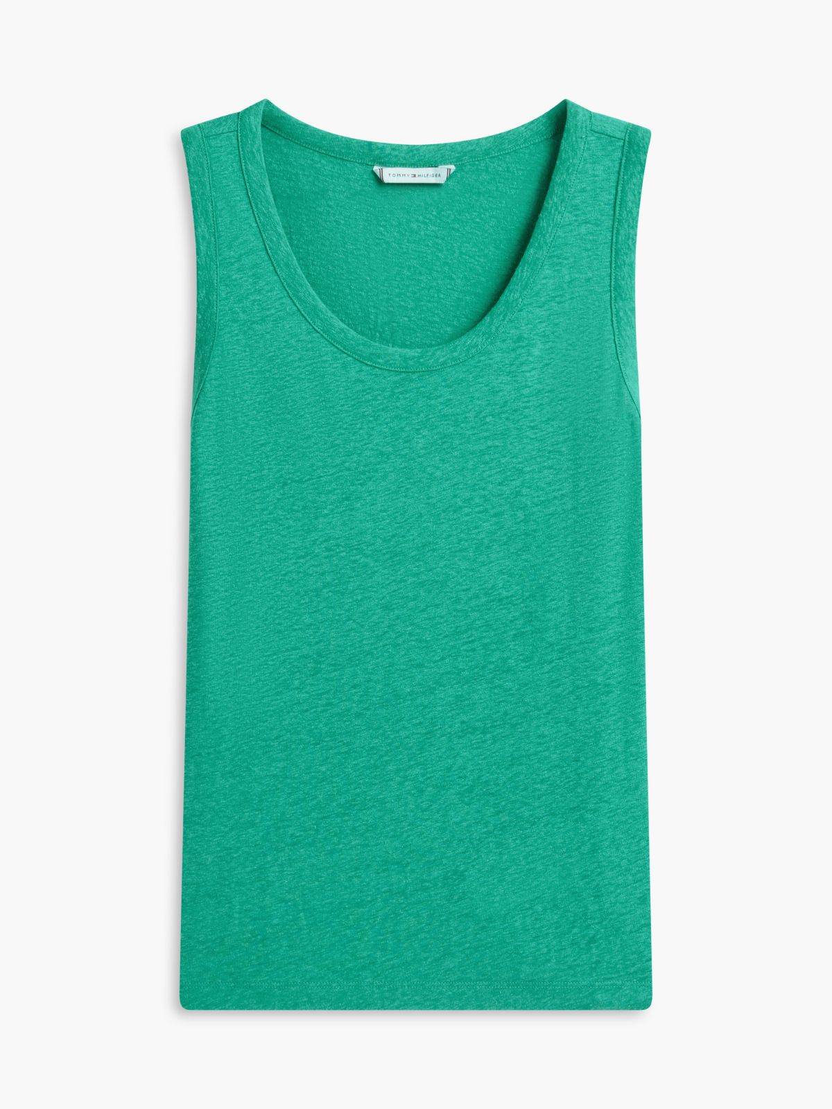 Linen-Blend Jersey Tank Top — Cosmic Green