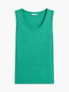 Linen-Blend Jersey Tank Top — Cosmic Green 5