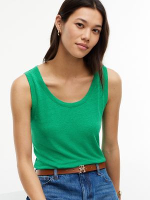Женские топы Tommy Hilfiger Linen-Blend Jersey Tank Top — фото 3