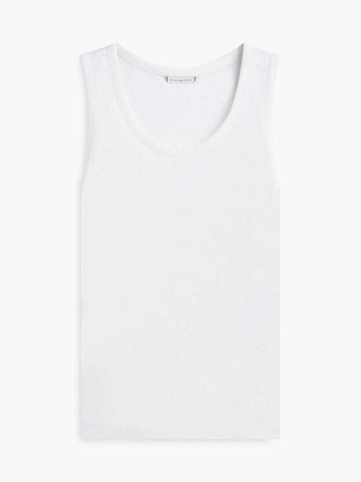 Linen-Blend Jersey Tank Top — Optic White