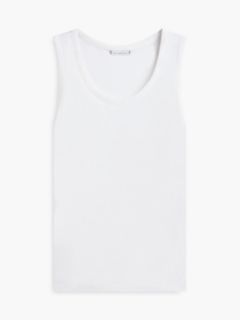 Linen-Blend Jersey Tank Top — Optic White 5
