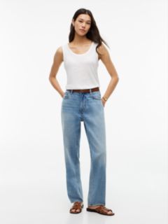 Linen-Blend Jersey Tank Top — Optic White 2