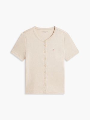 Женские футболки Tommy Hilfiger Button-Front Favorite T-Shirt — фото 5