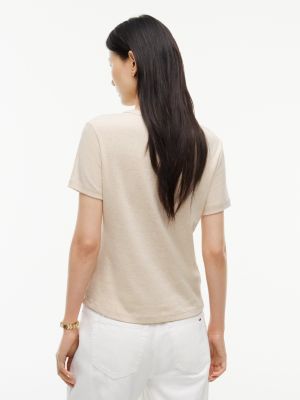 Женские футболки Tommy Hilfiger Button-Front Favorite T-Shirt — фото 4