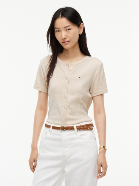 Женские футболки Tommy Hilfiger Button-Front Favorite T-Shirt